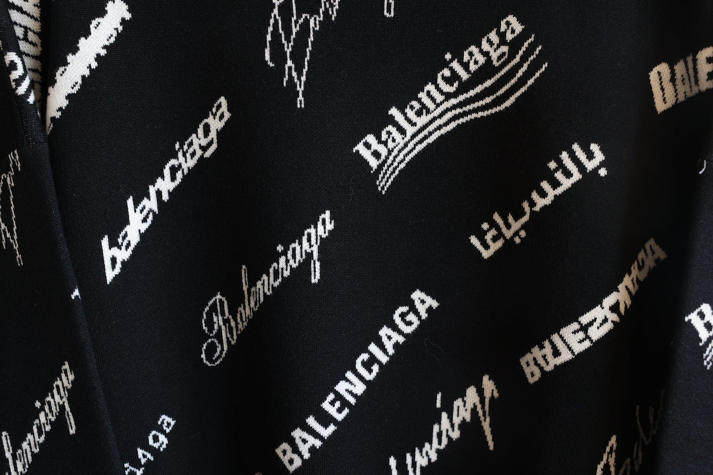 Balenciaga Wool-Blend Sweater in Logomania Print