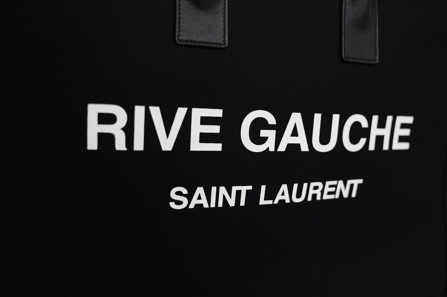YSL Rive Gauche Black Canvas Large Tote