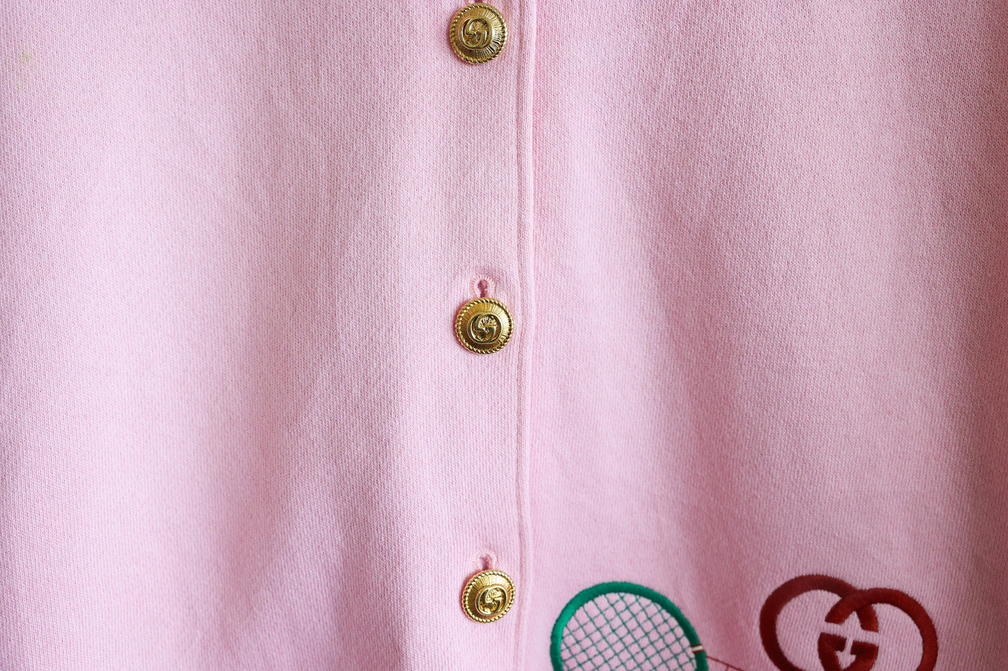 Gucci Tennis Logo Button-up Hoodie