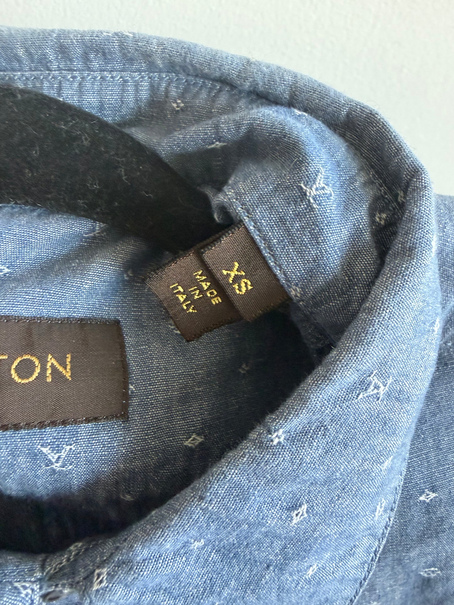 Louis Vuitton Blue Monogram Denim Shirt
