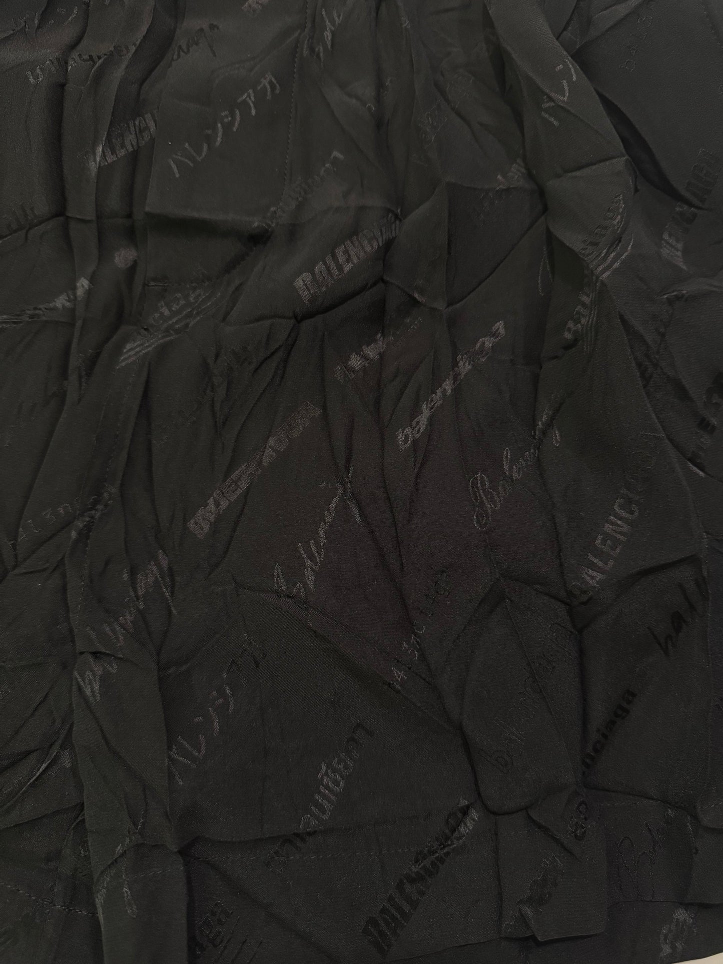 Balenciaga Silk Shorts Logomania Print