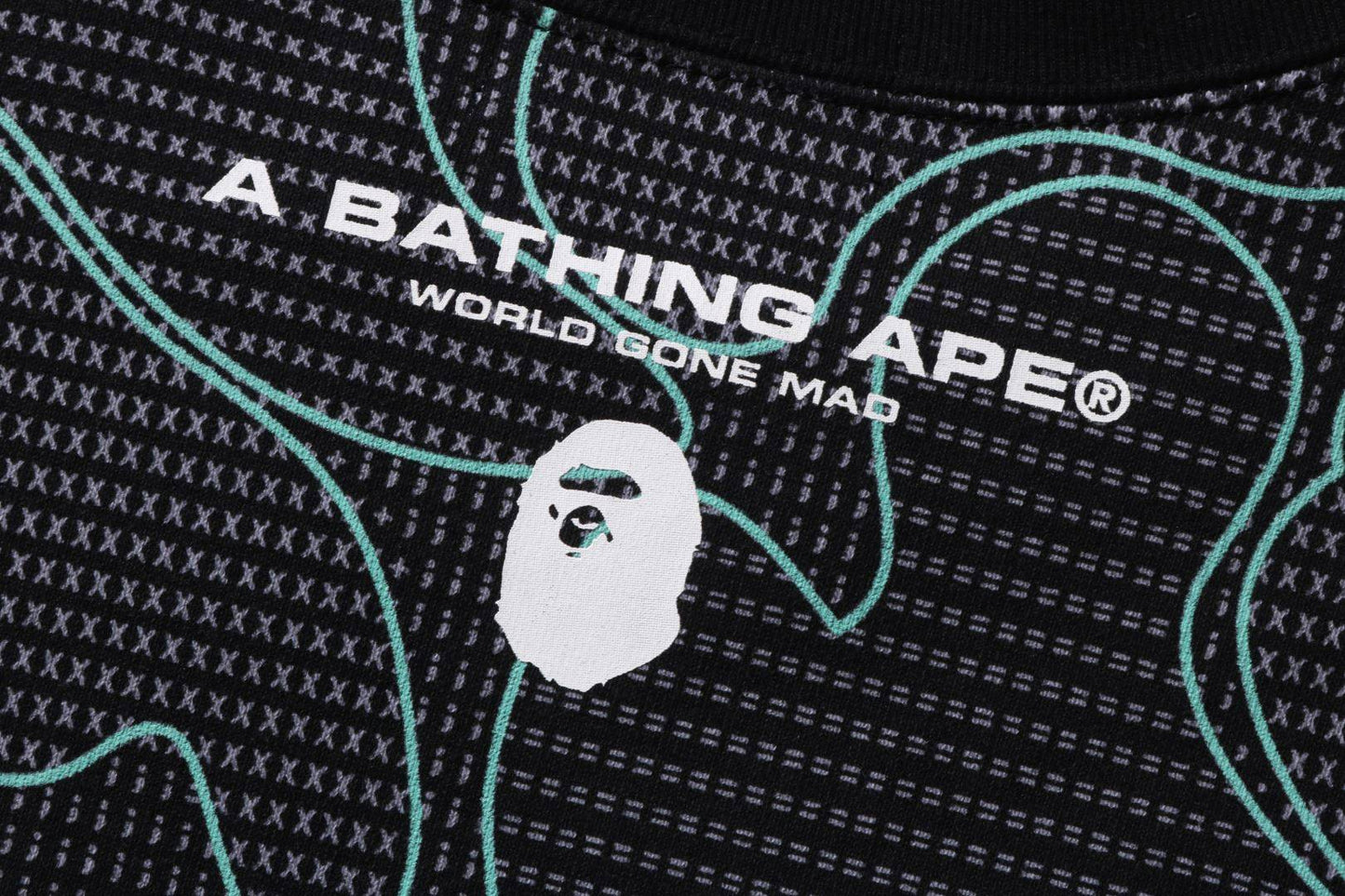 BAPE Text Code Camo Crewneck Black
