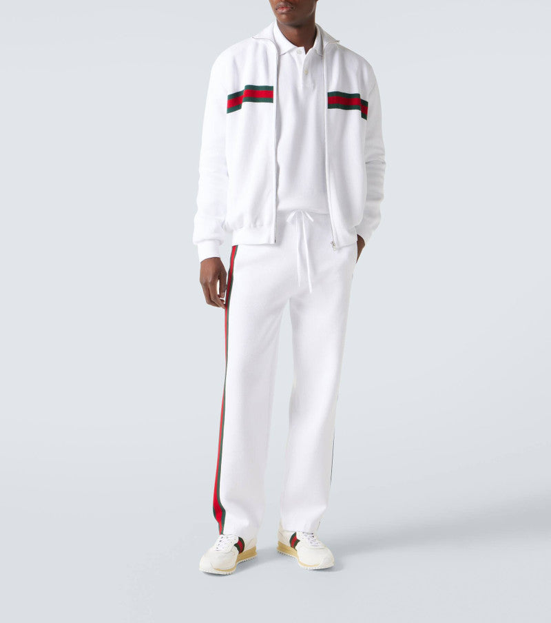 Gucci Web Stripe Cotton Blend Track Jacket