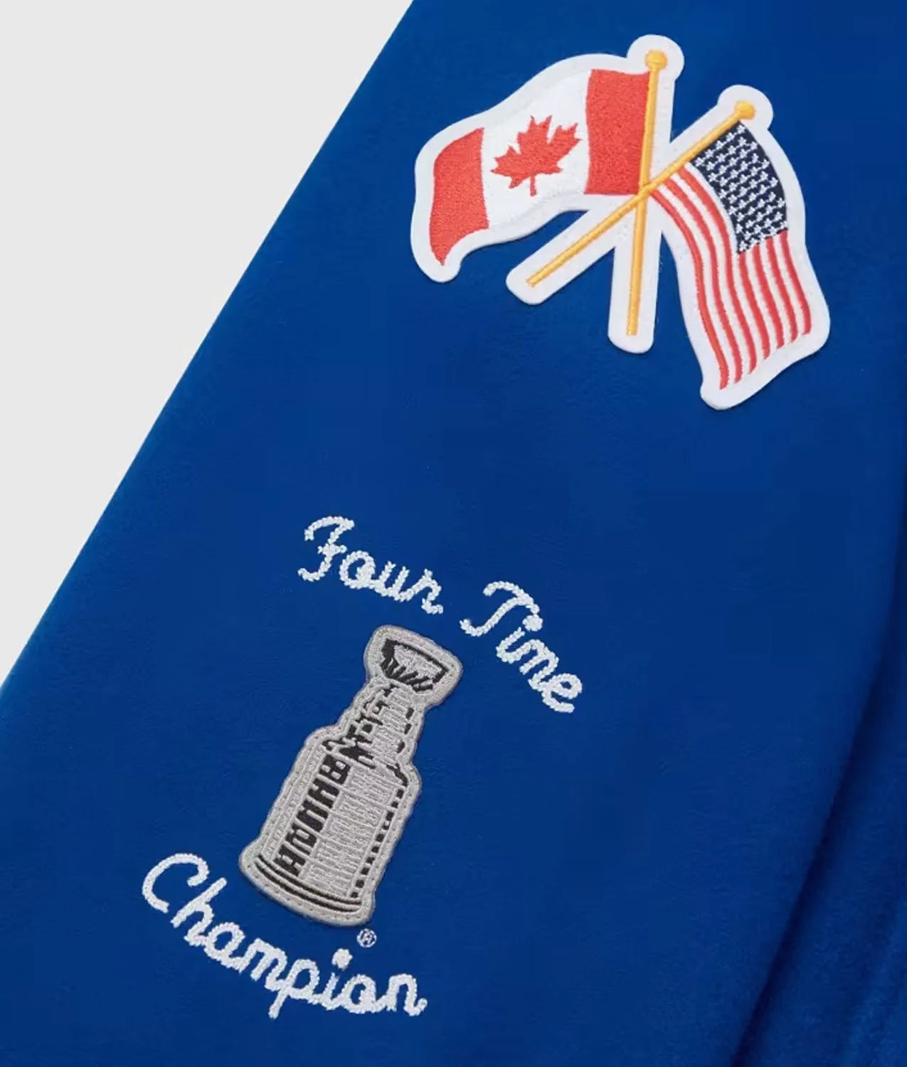 New York Rangers OVO x NHL Blue Full-Snap Varsity Jacket