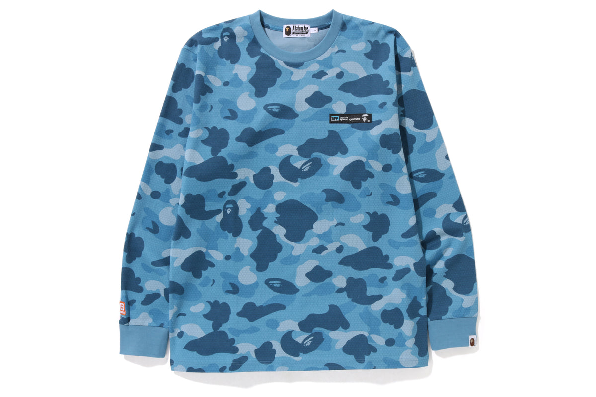 BAPE HONEYCOMB CAMO L/S TEE MEN Blue