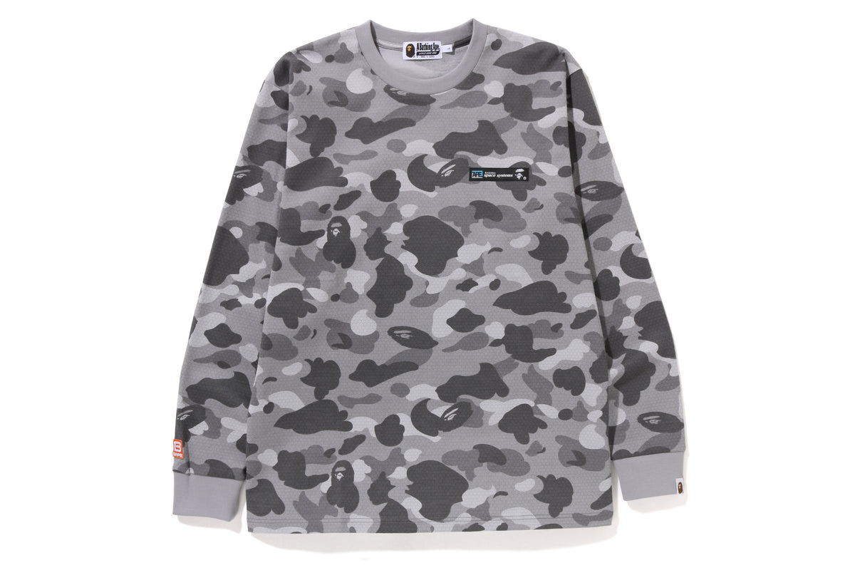 BAPE HONEYCOMB CAMO L/S TEE MEN Grey