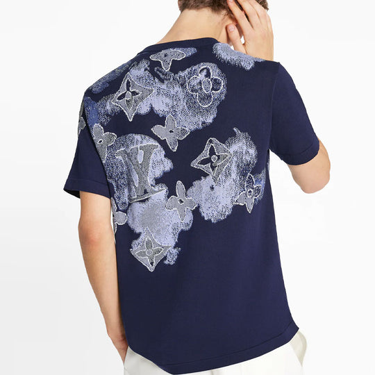 Louis Vuitton Navy Watercolor Monogram Tee