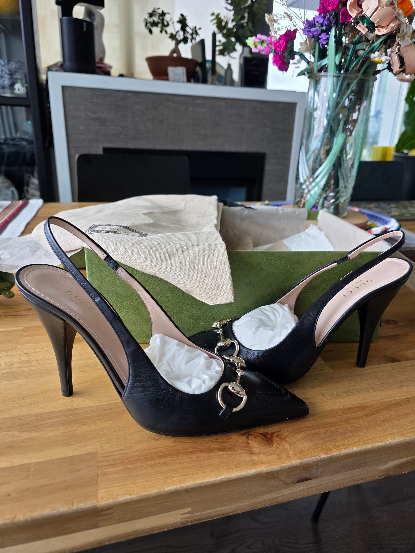 Gucci Horsebit Slingback Heels
