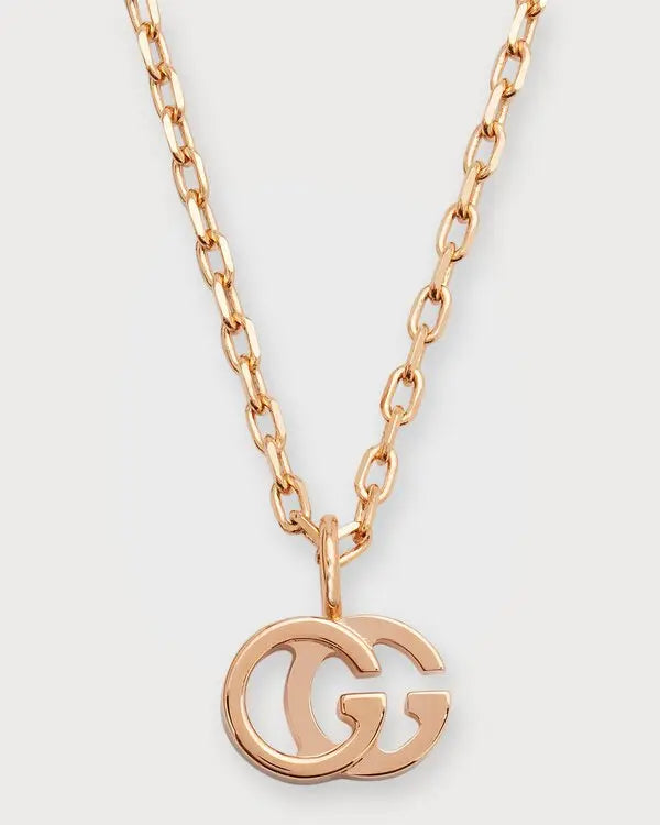 Gucci 18K Rose Gold Running Necklace GG
