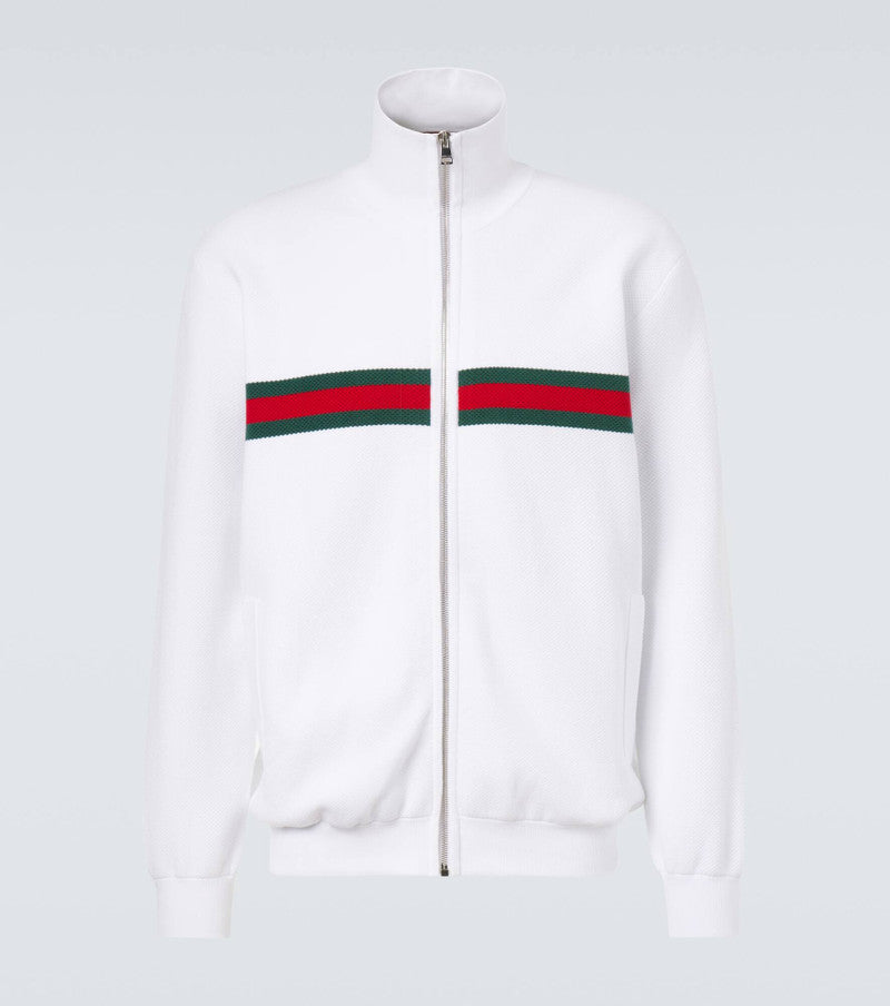 Gucci Web Stripe Cotton Blend Track Jacket