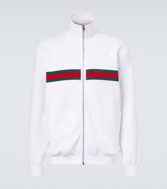 Gucci Web Stripe Cotton Blend Track Jacket
