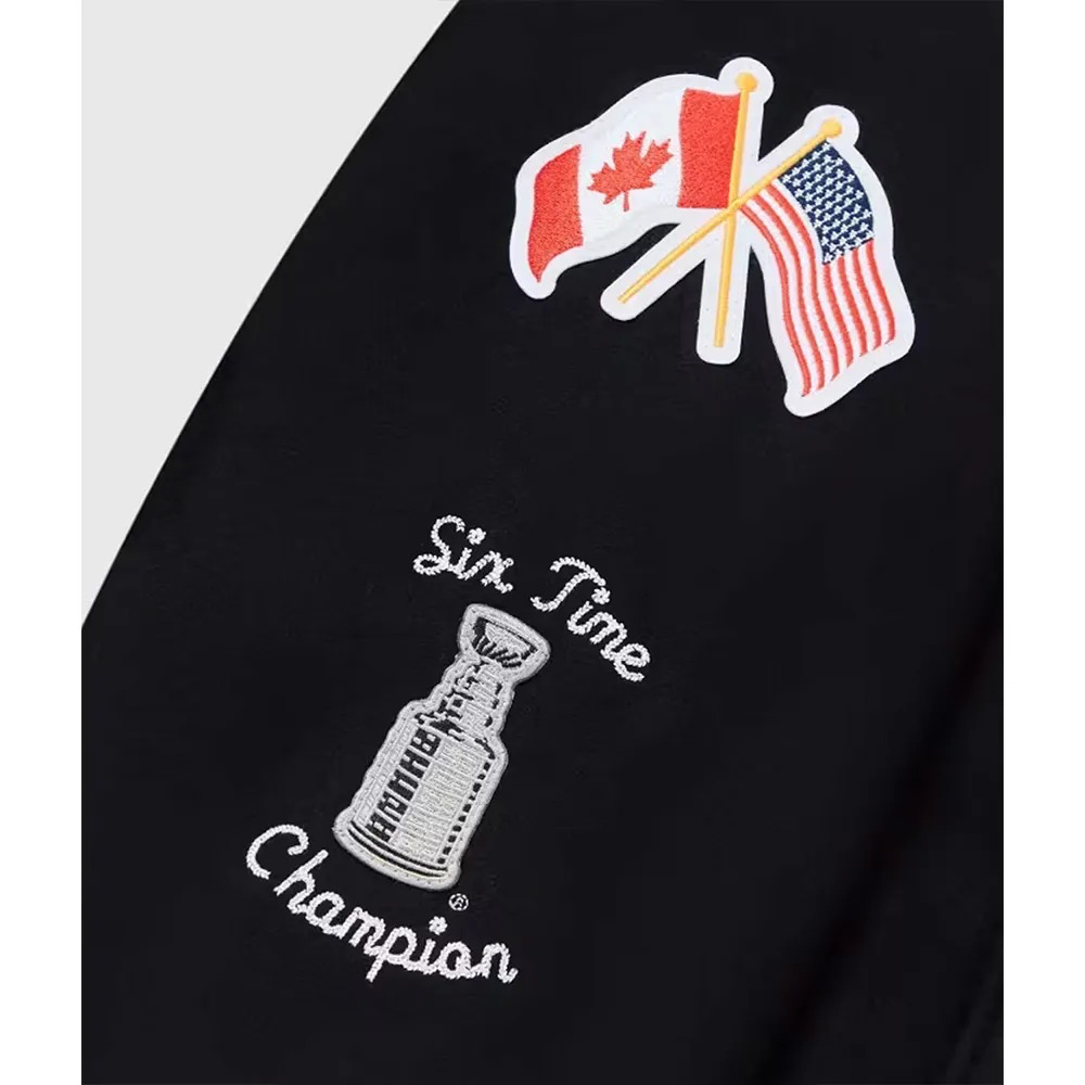 Men's Boston Bruins OVO x NHL Black Full-Snap Varsity Jacket