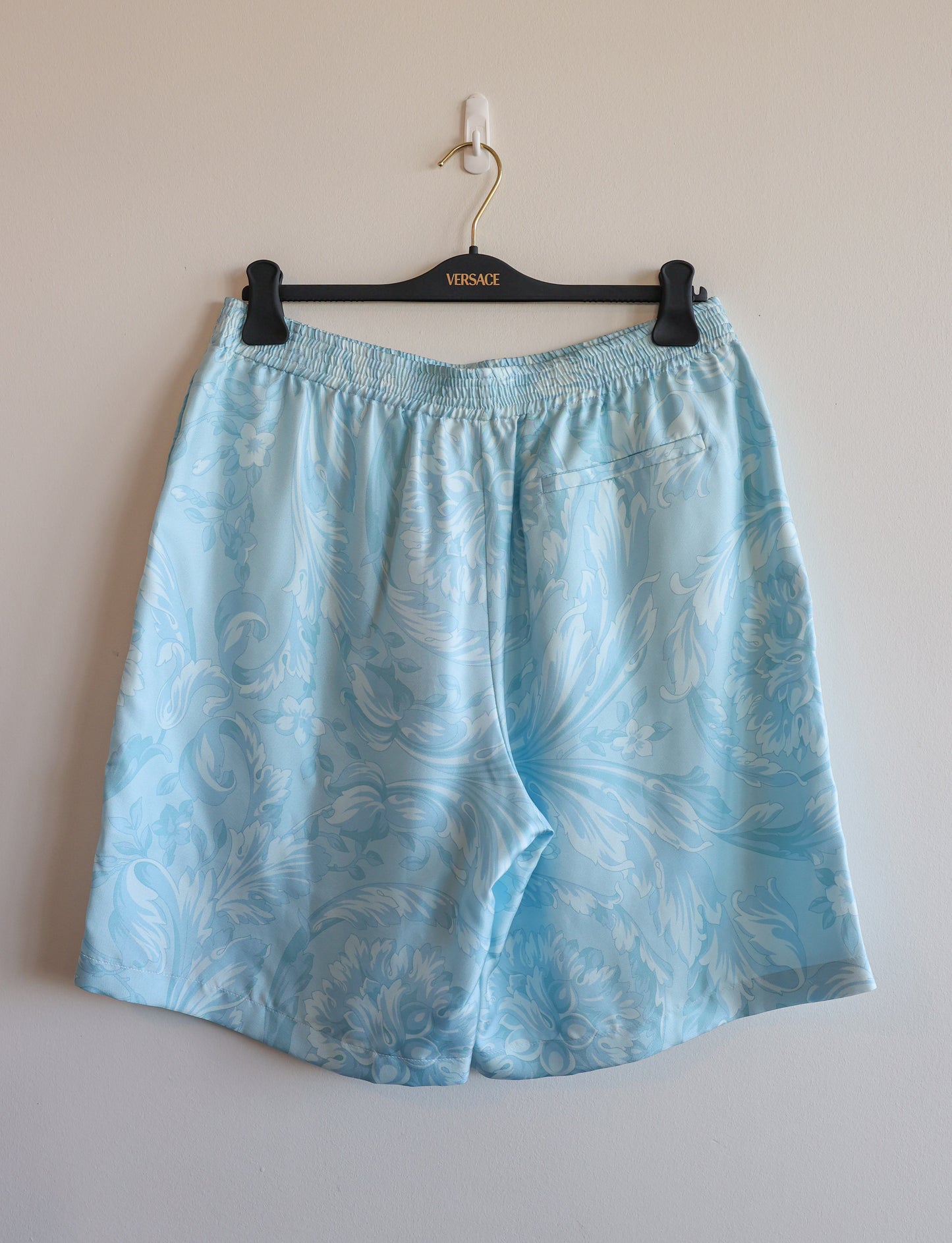 Versace Barocco Print Silk Shorts