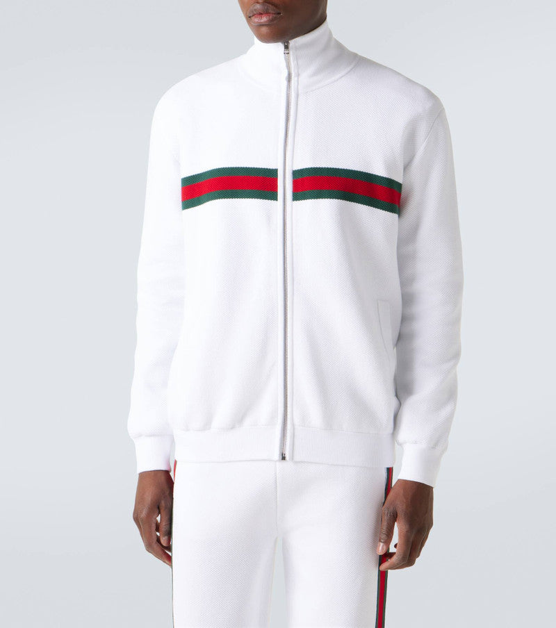 Gucci Web Stripe Cotton Blend Track Jacket