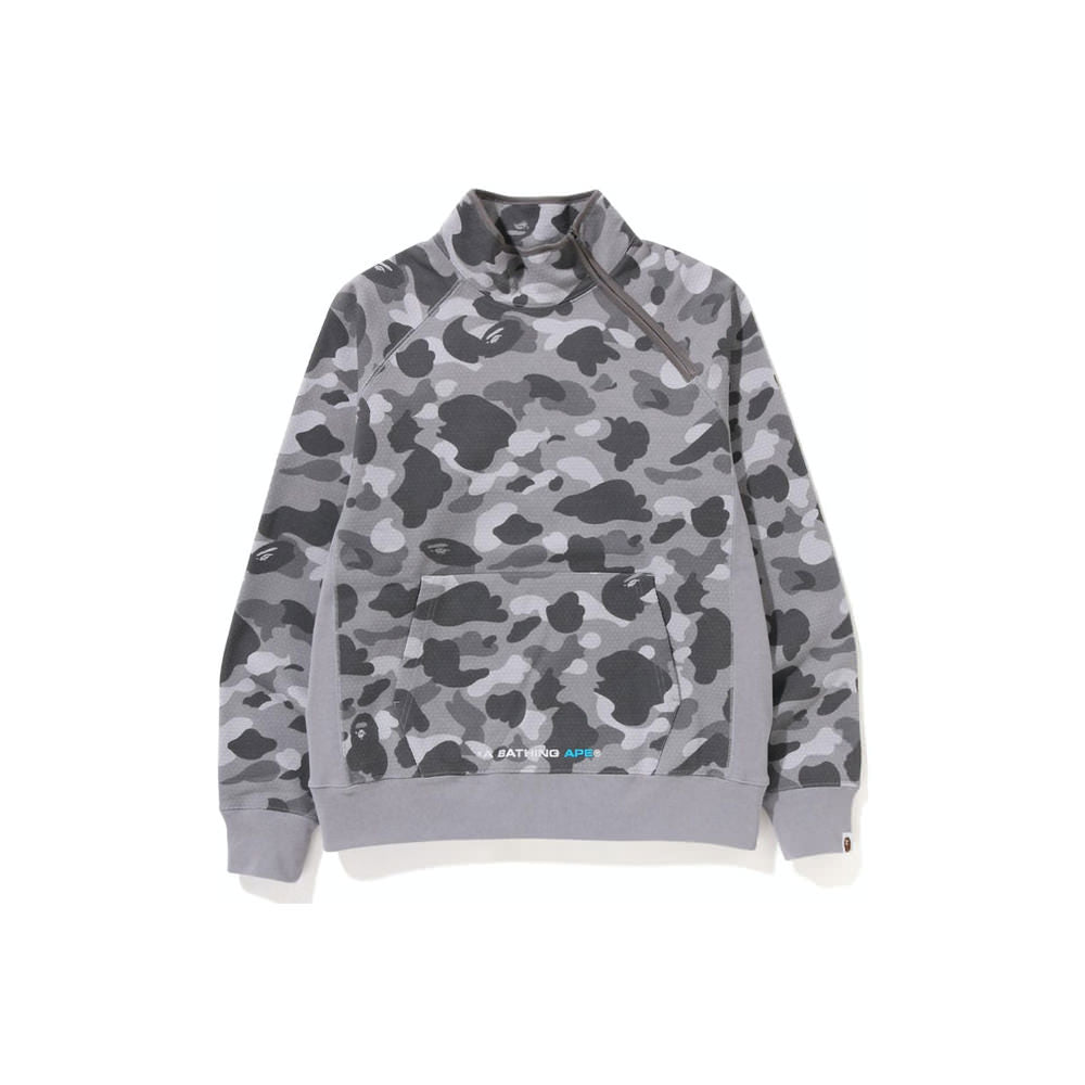 BAPE Honeycomb Camo Side Zip Crewneck Gray