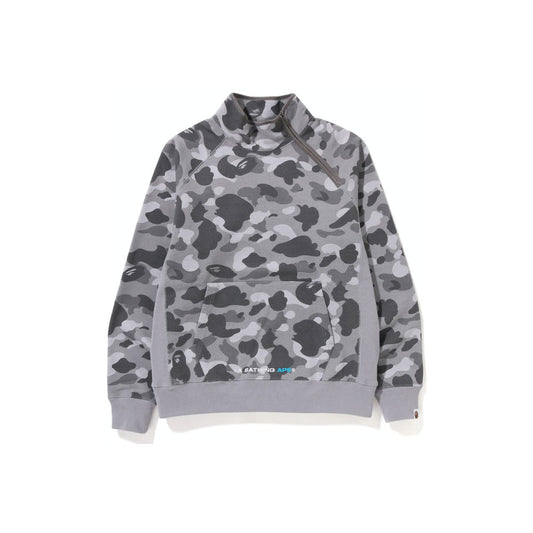BAPE Honeycomb Camo Side Zip Crewneck Gray