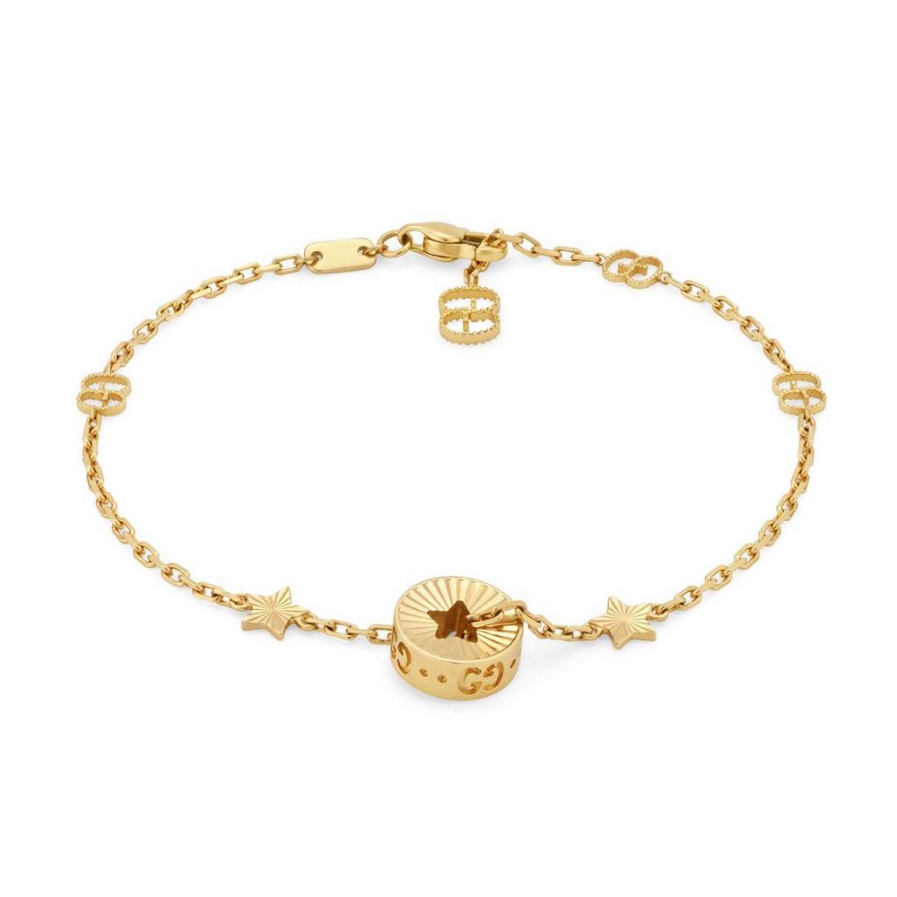 Gucci 18K Gold Icon Star Bracelet 7.5"
