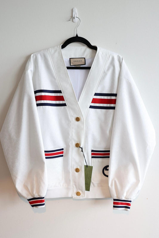Gucci Horsebit Jacquard Striped Varsity Jacket