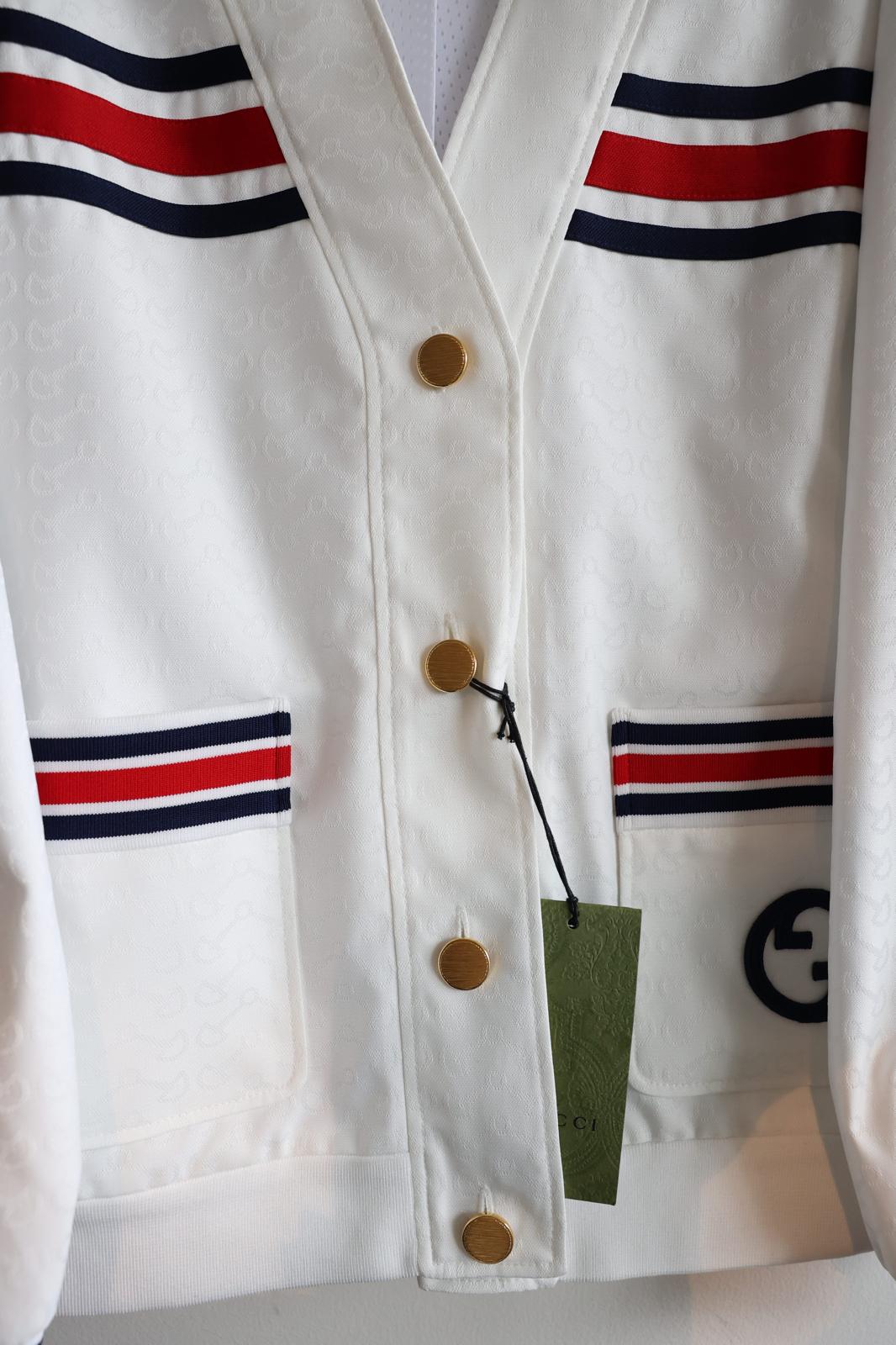 Gucci Horsebit Jacquard Striped Varsity Jacket
