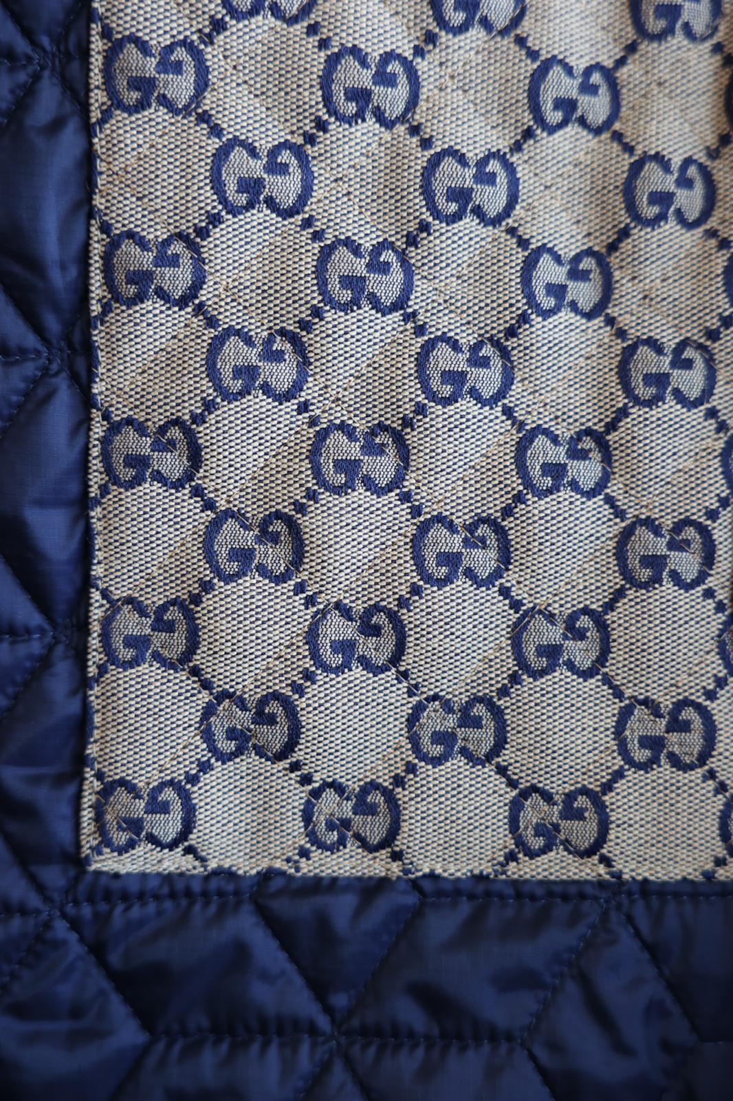 Gucci 715540 GG fabric quilted jacket 48 (180)  Navy Mens