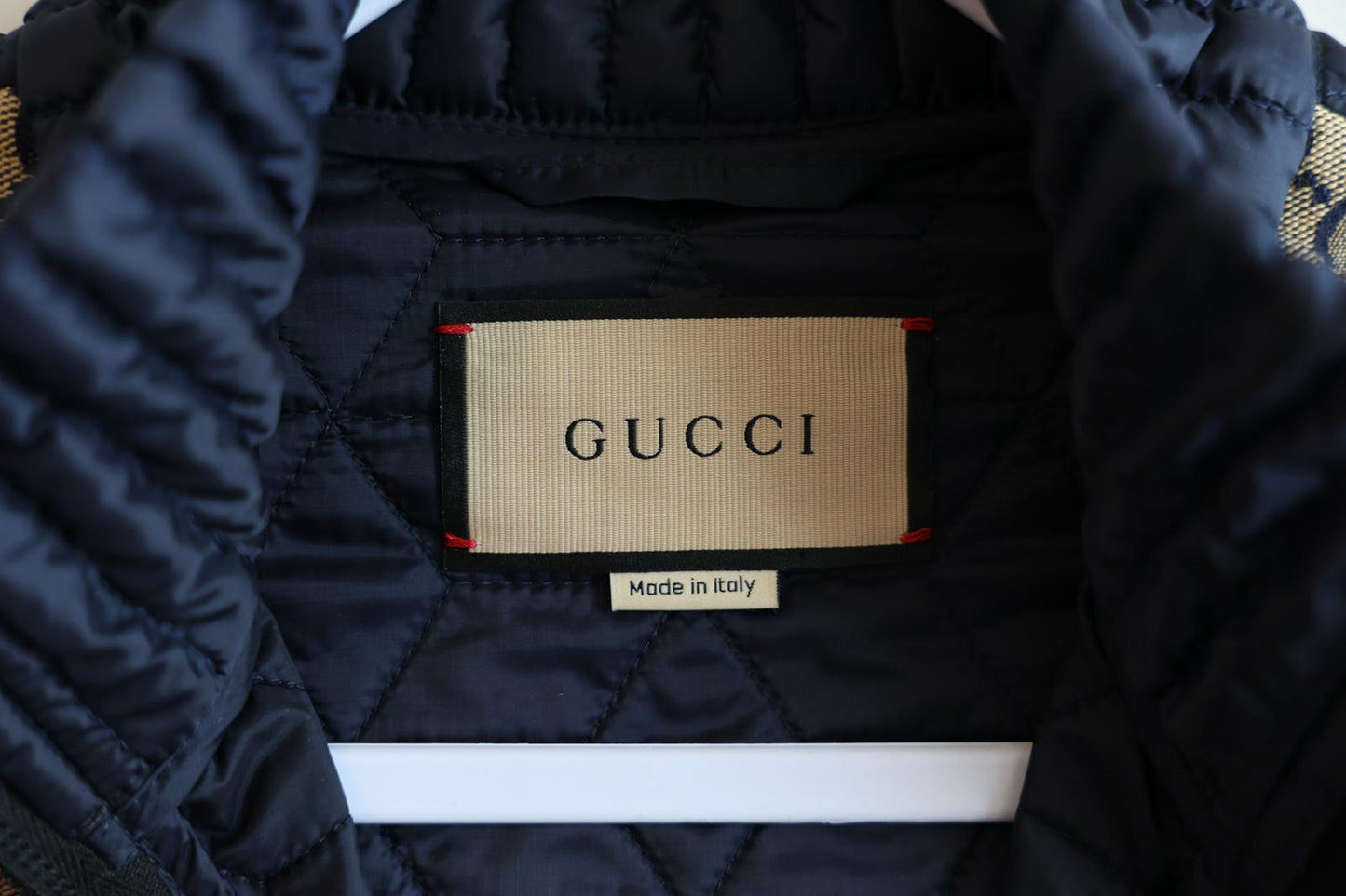 Gucci 715540 GG fabric quilted jacket 48 (180)  Navy Mens