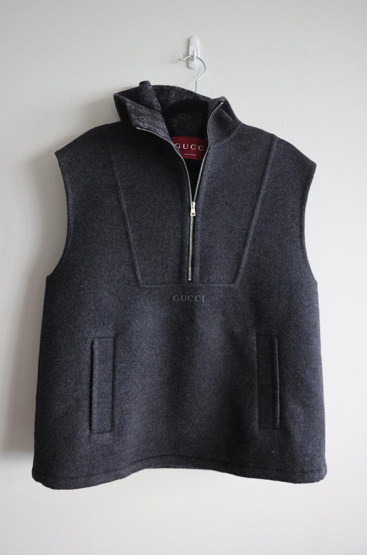 GUCCI Embroidered Wool Silk Vest