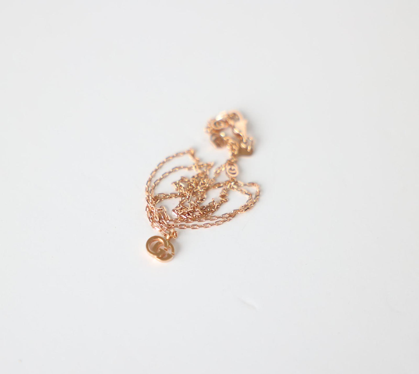 Gucci 18K Rose Gold Running Necklace GG