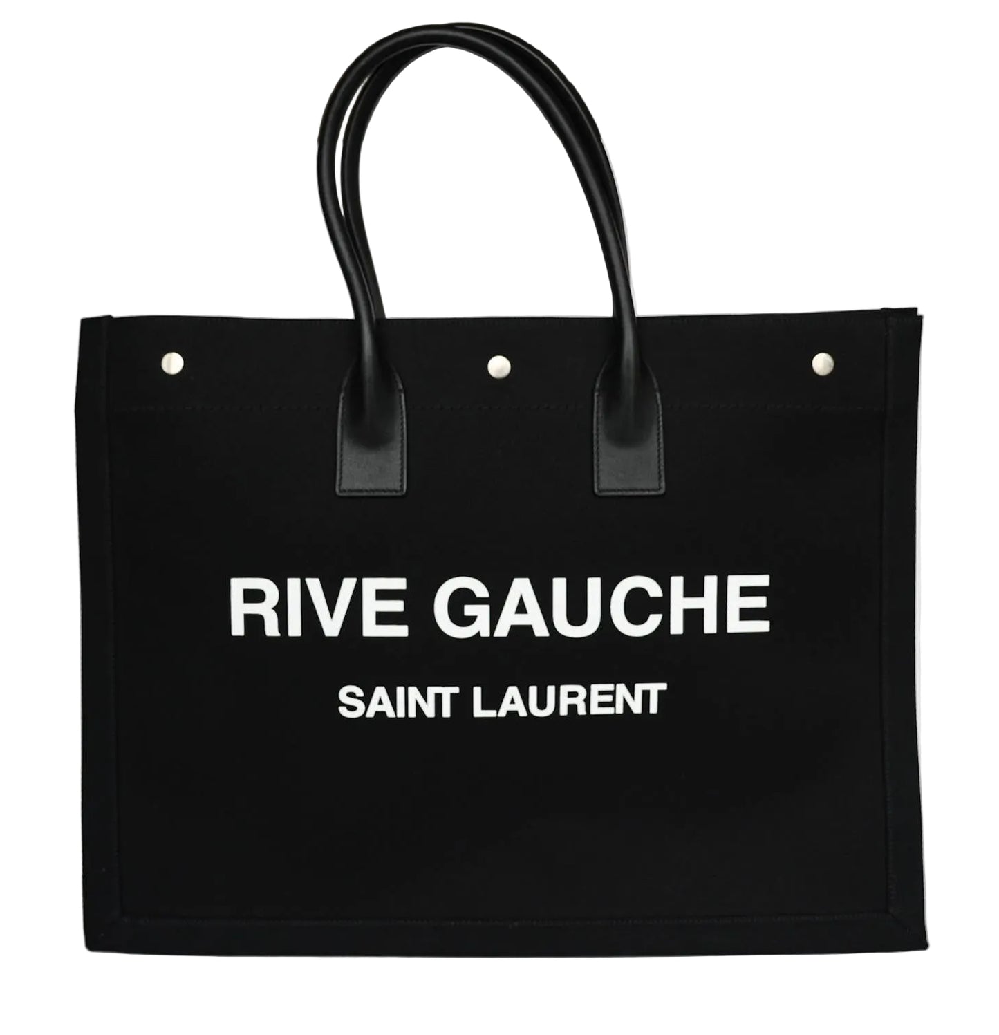 YSL Rive Gauche Black Canvas Large Tote