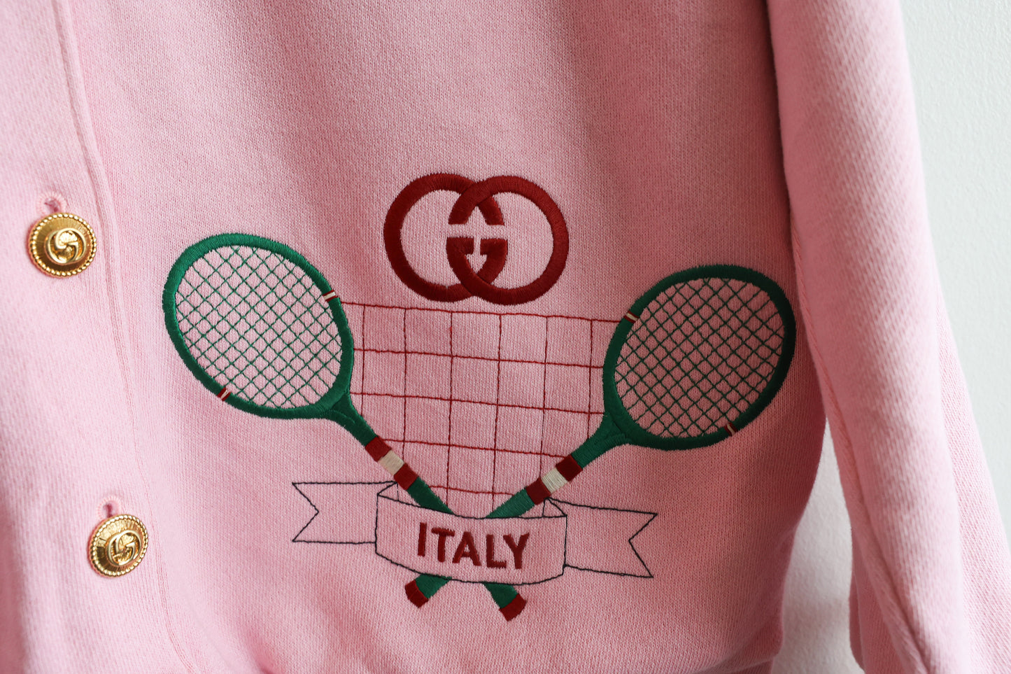 Gucci Tennis Logo Button-up Hoodie