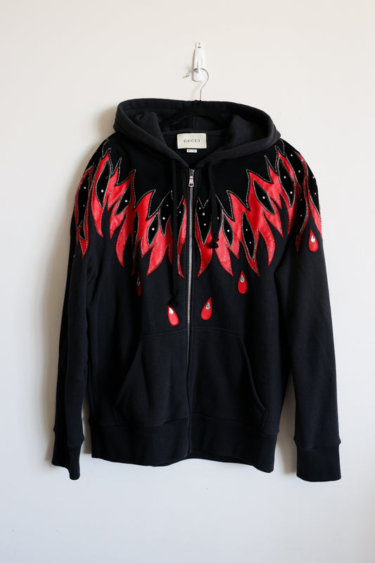 Gucci Black Embellished Zip-Up