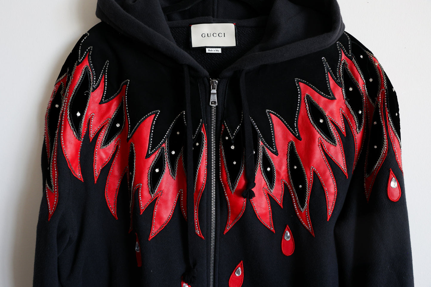 Gucci Black Embellished Zip-Up