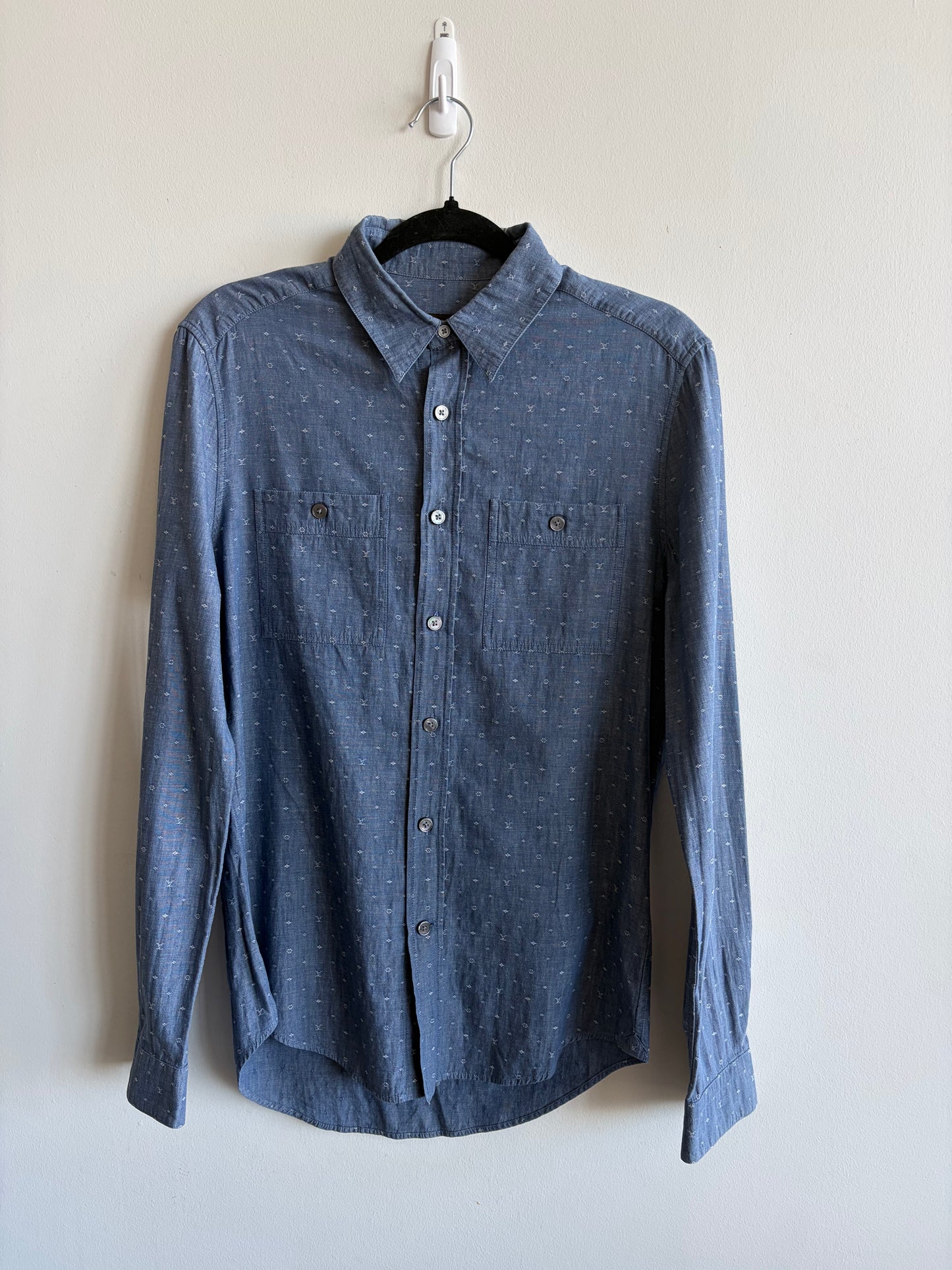 Louis Vuitton Blue Monogram Denim Shirt