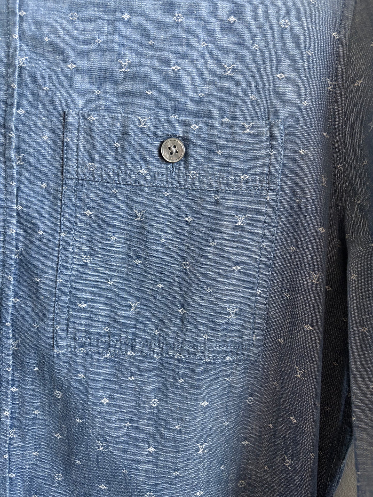 Louis Vuitton Blue Monogram Denim Shirt
