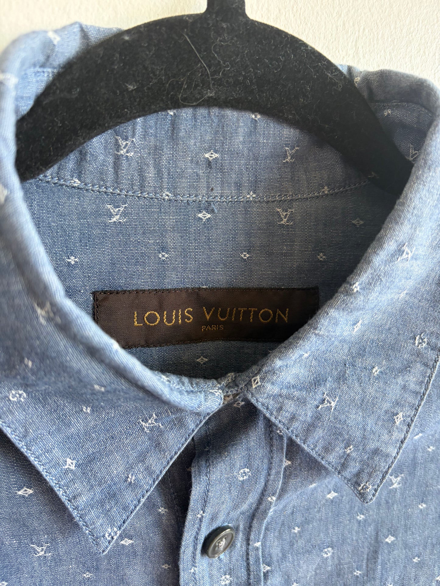 Louis Vuitton Blue Monogram Denim Shirt