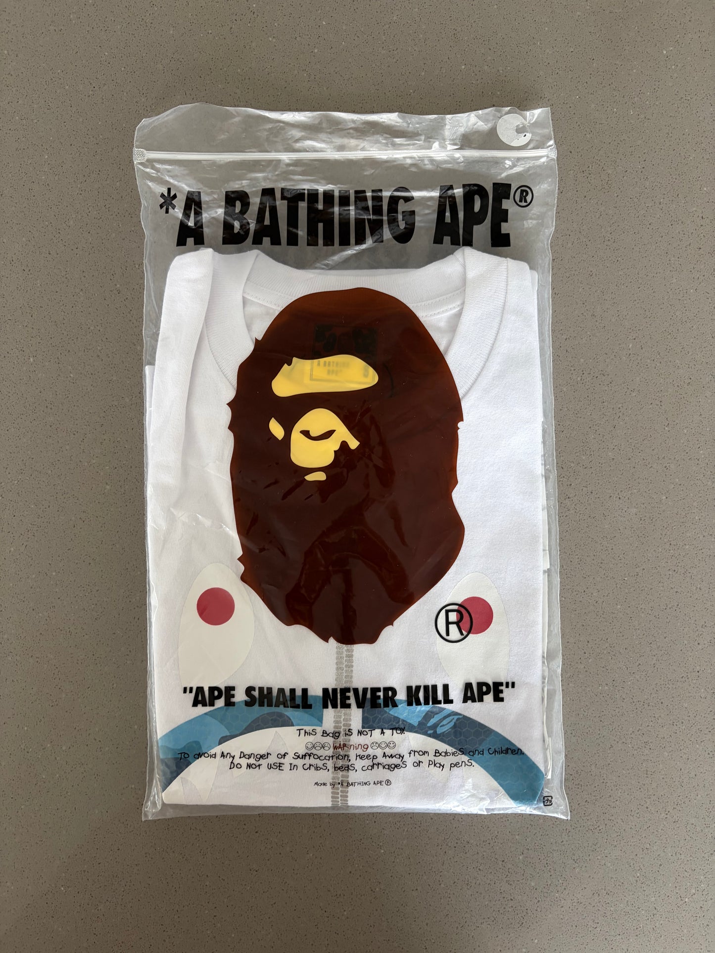 BAPE ABC Camo Shark Silver Zip Tee
