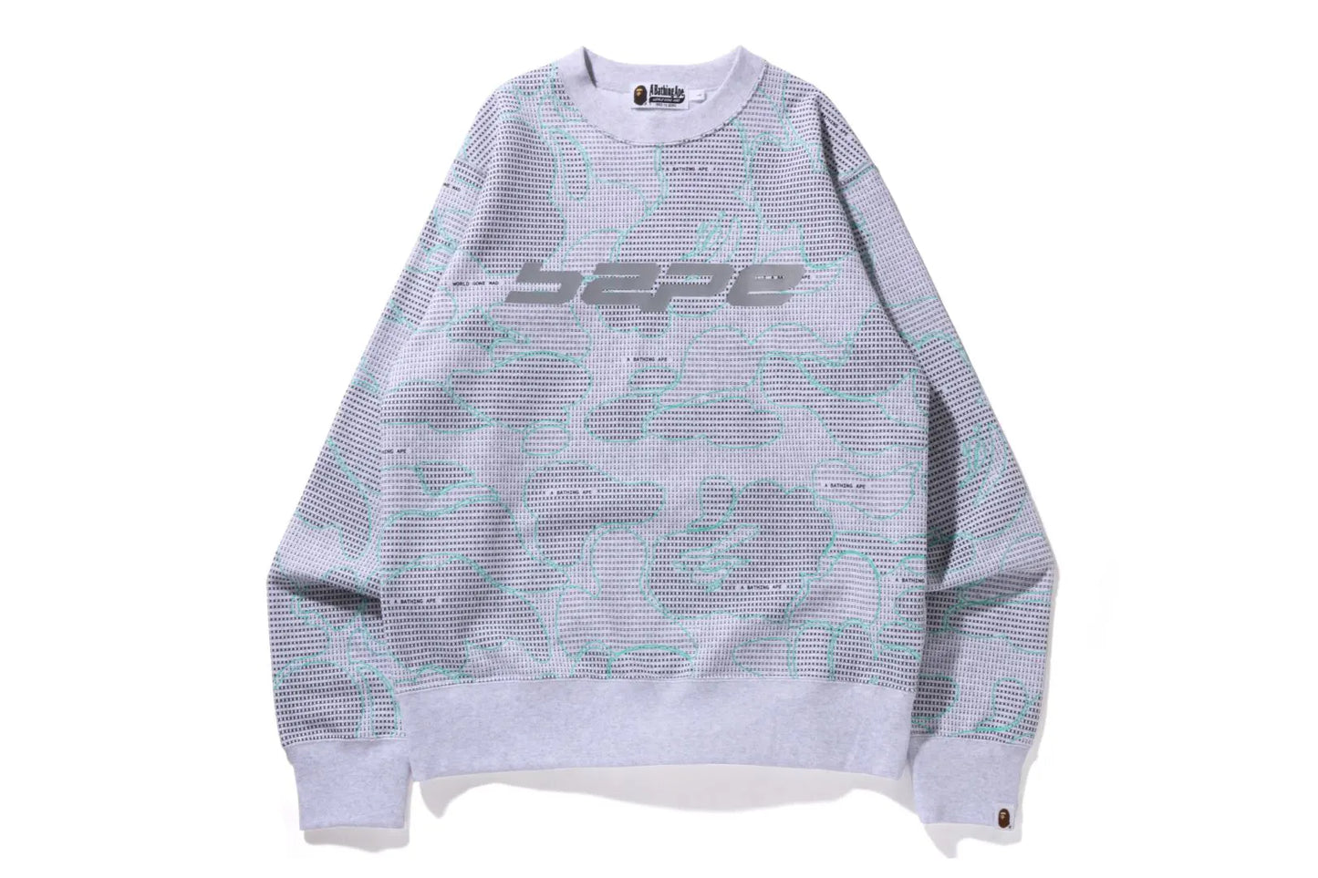 BAPE Text Code Camo Crewneck White