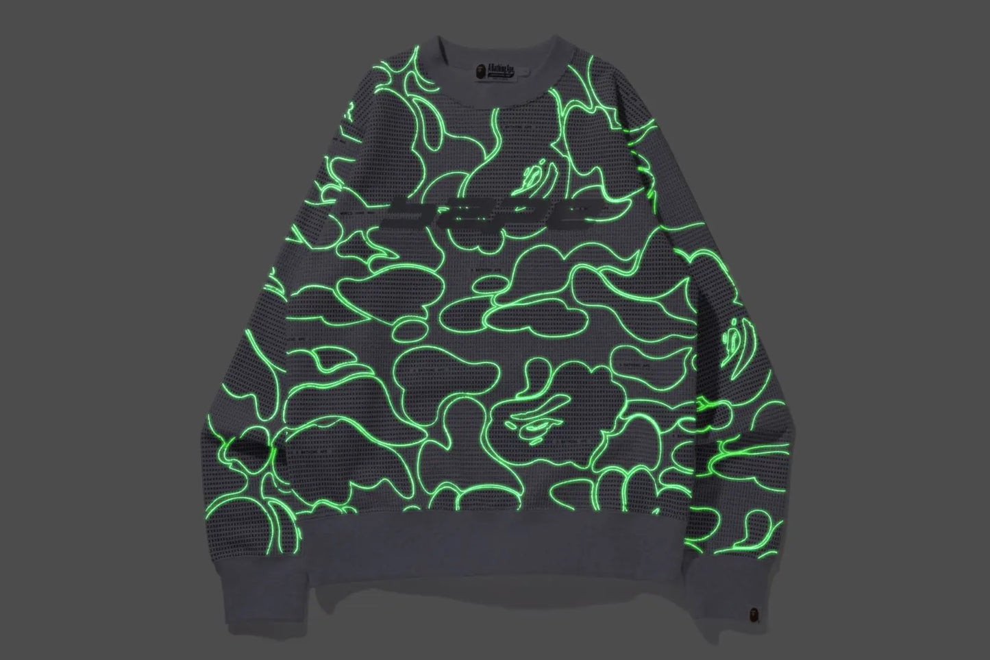 BAPE Text Code Camo Crewneck White