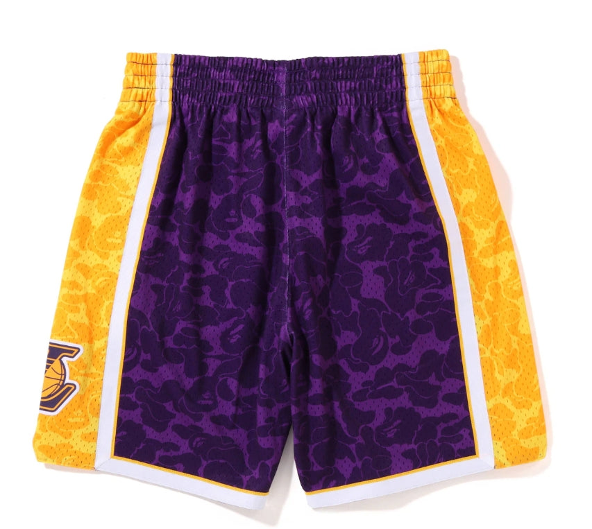 BAPE LA Lakers Mitchell & Ness NBA Jersey Shorts