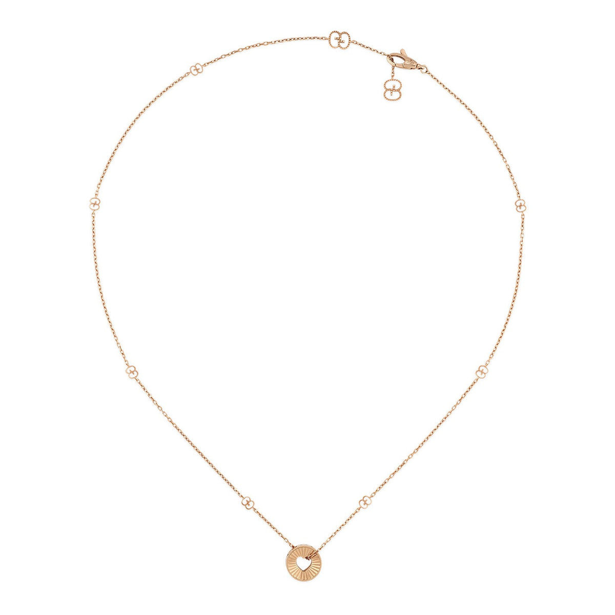 Gucci 18K Rose Gold Icon Heart Necklace