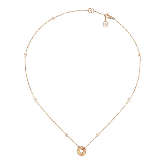 Gucci 18K Rose Gold Icon Heart Necklace