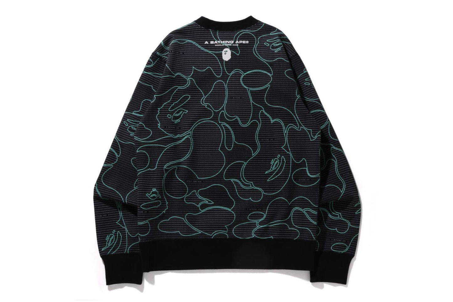 BAPE Text Code Camo Crewneck Black