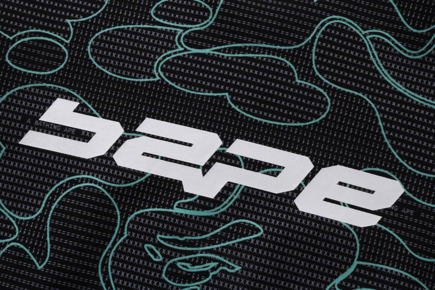 BAPE Text Code Camo Crewneck Black