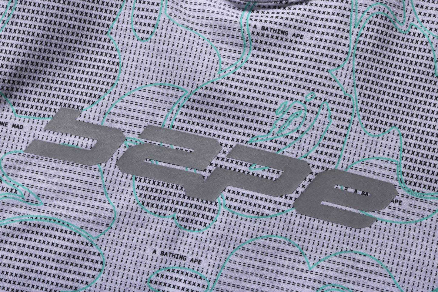 BAPE Text Code Camo Crewneck White