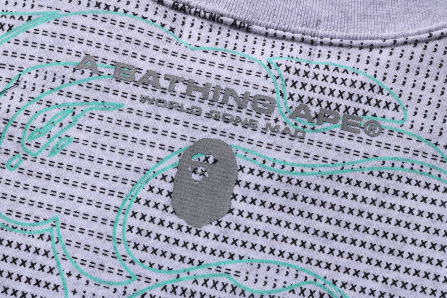 BAPE Text Code Camo Crewneck White