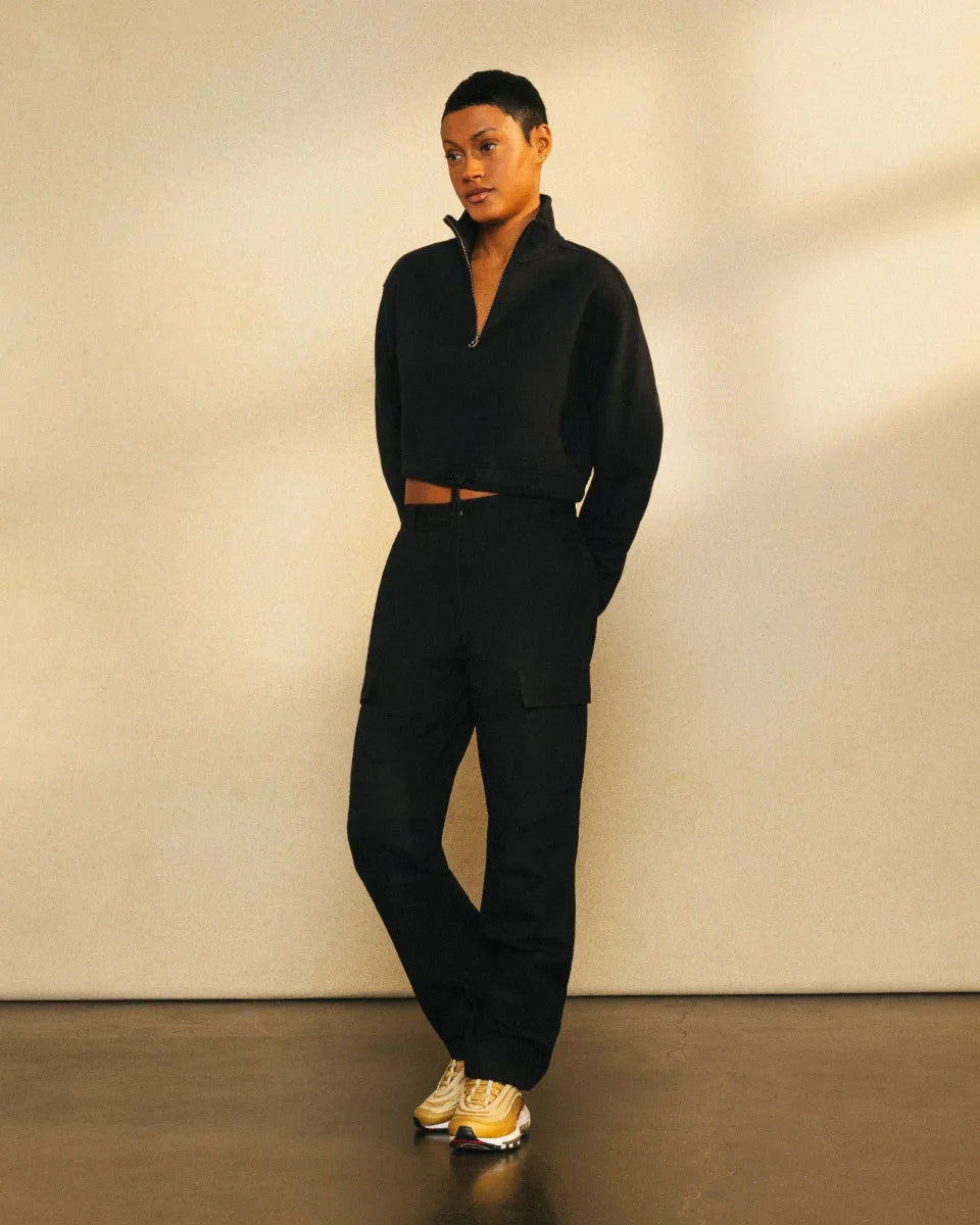 OVO Women's Quarter Zip Cropped Sweater