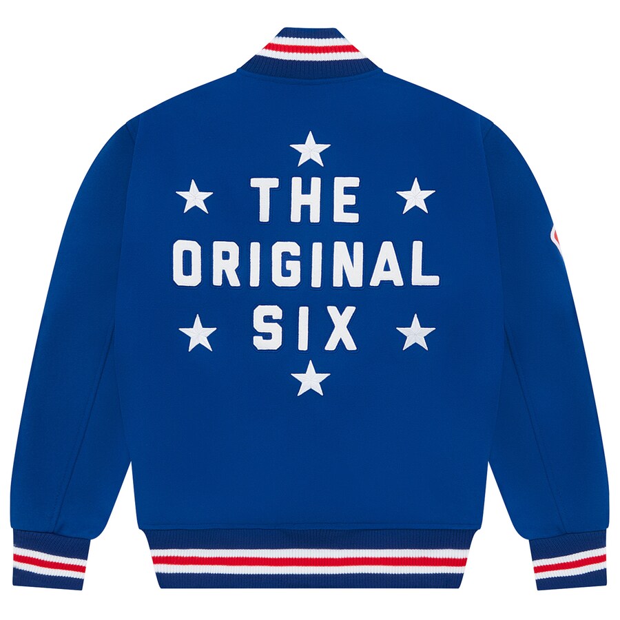 New York Rangers OVO x NHL Blue Full-Snap Varsity Jacket