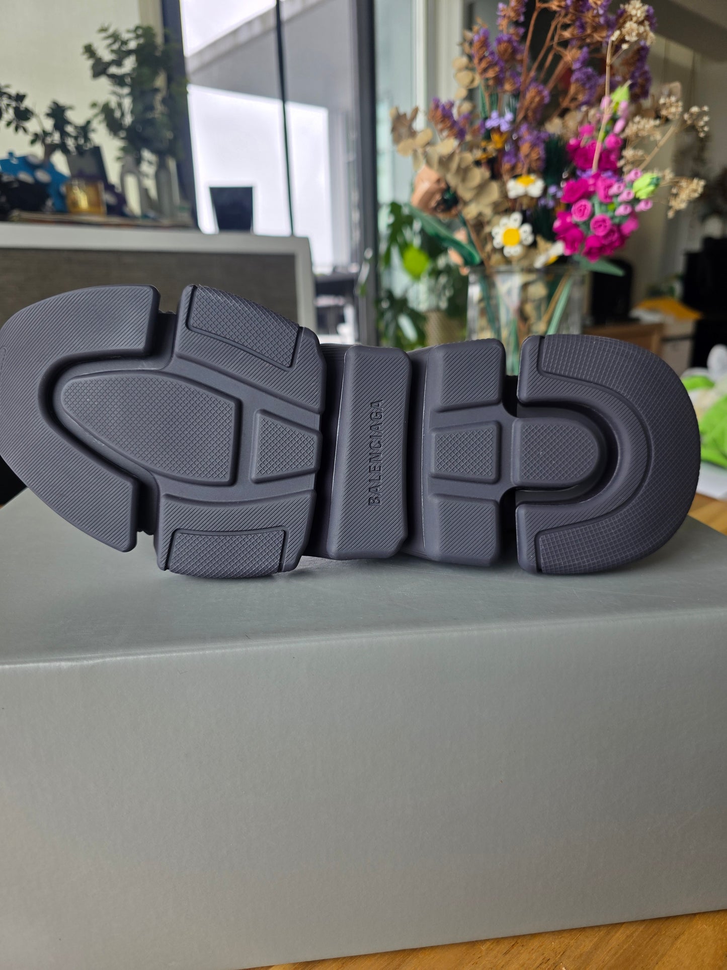 Balenciaga Speed 2.0 Lace-Up Knitted Sneakers Polyester Men Anthracite